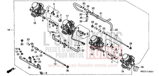 CARBURETOR (ASSY.) CB600F21 de 2001